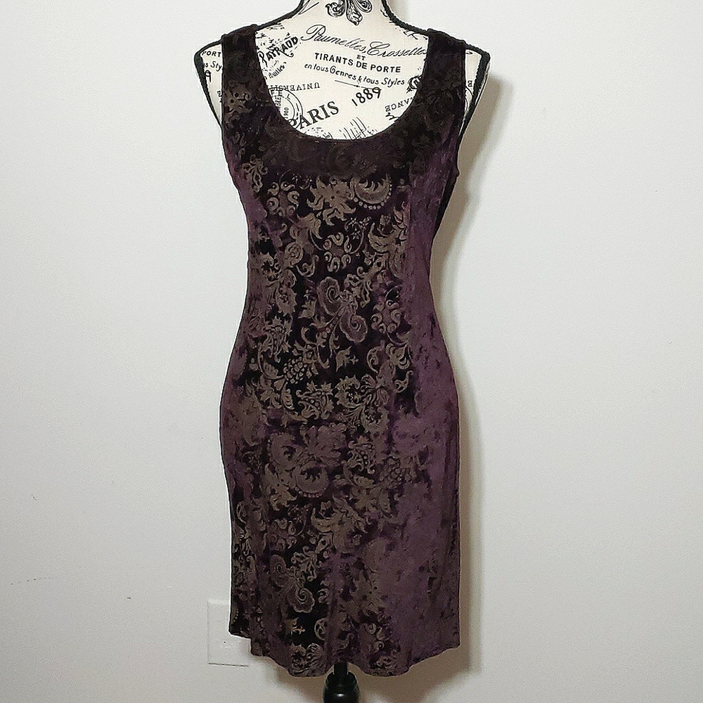 Vintage velvet sleeveless dress